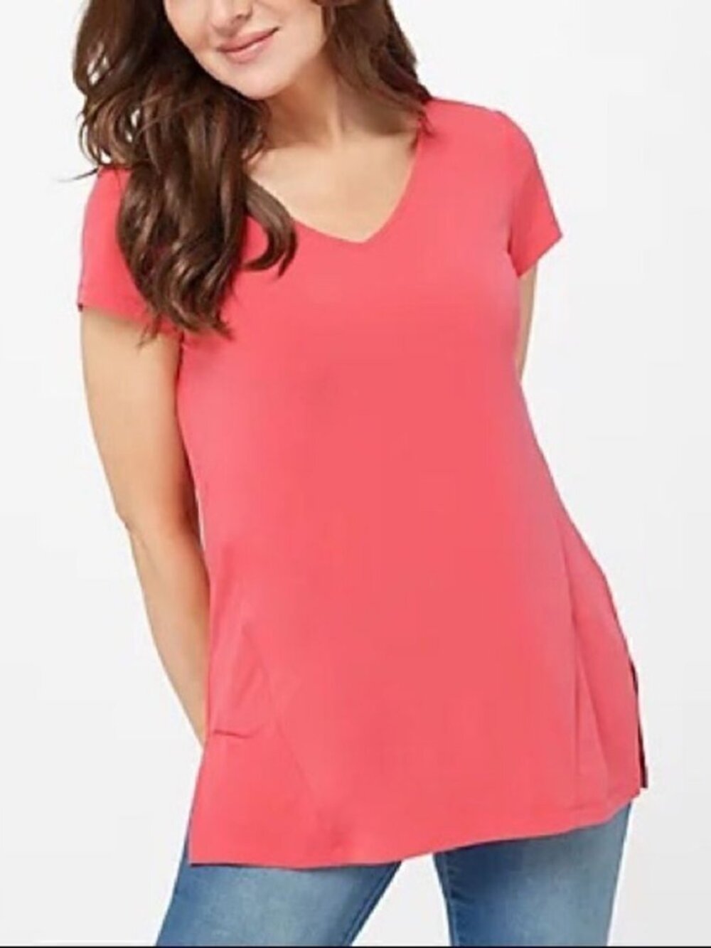 Susan Graver Modern Essentials Liquid Knit Cap Sleeve Top